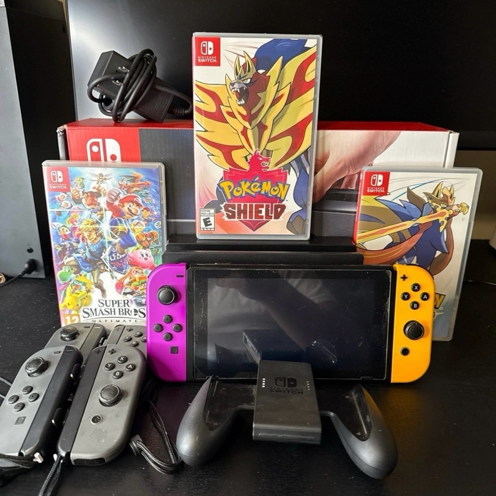 Nintendo Switch Console with Joy-Con Controllers - Purple and Yellow